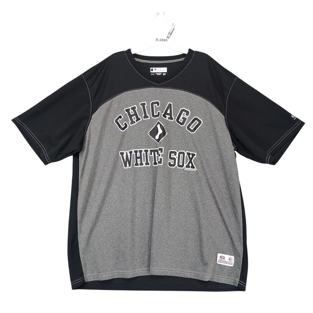 Chicago White Sox Black Gray Jersey Shirt Mens 2XL MLB Baseball True Fan Sports